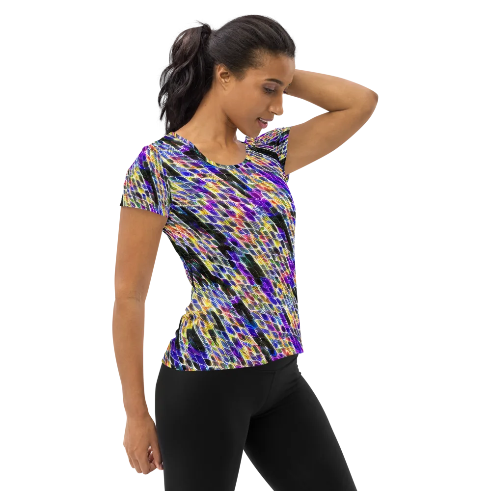 Violet Shatter on Women's Athletic T-Shirt — Right