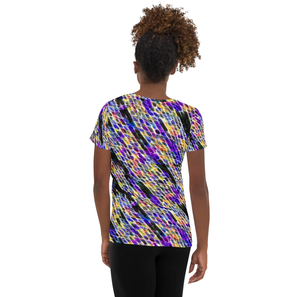 Violet Shatter on Women's Athletic T-Shirt — Back