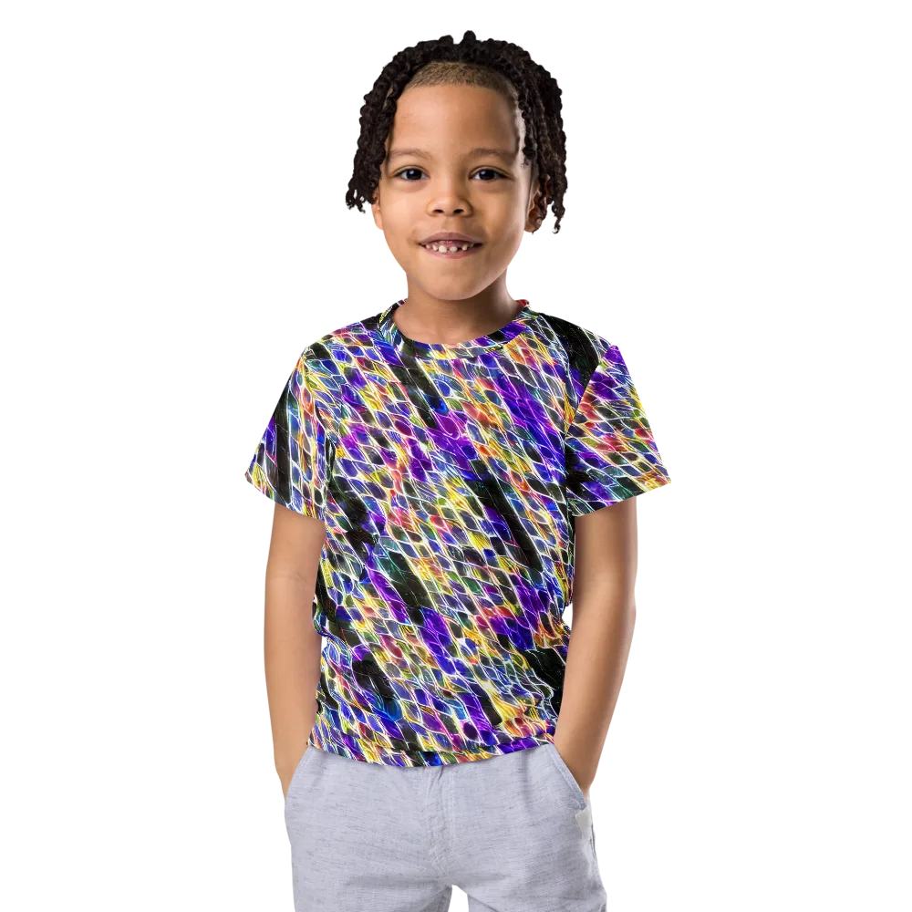 Violet Shatter on Kids Crew Neck T-Shirt — Front