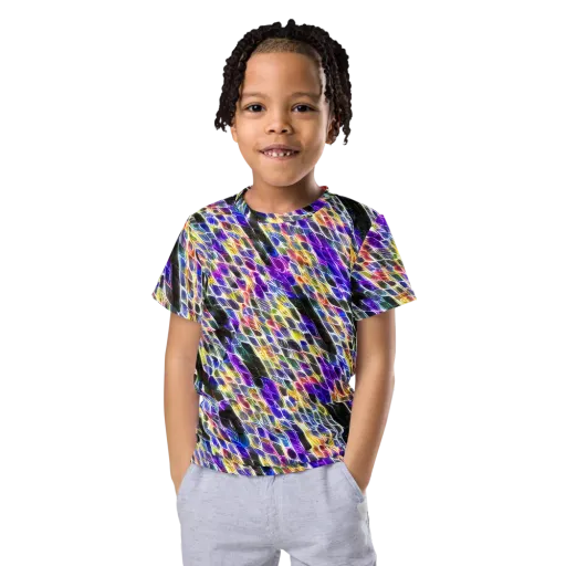 Violet Shatter on a Kids Crew Neck T-Shirt