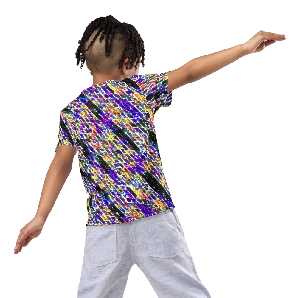 Violet Shatter on Kids Crew Neck T-Shirt — Back
