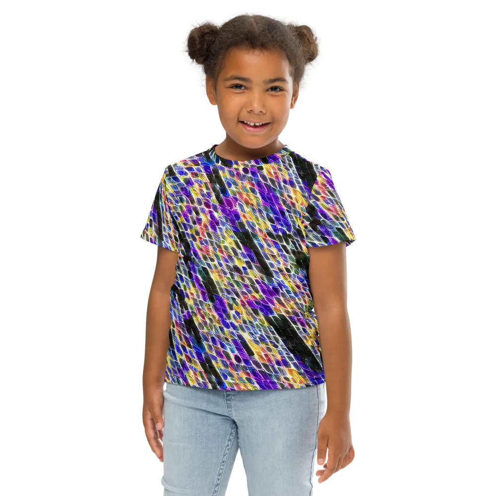 Violet Shatter on Kids Crew Neck T-Shirt — Front