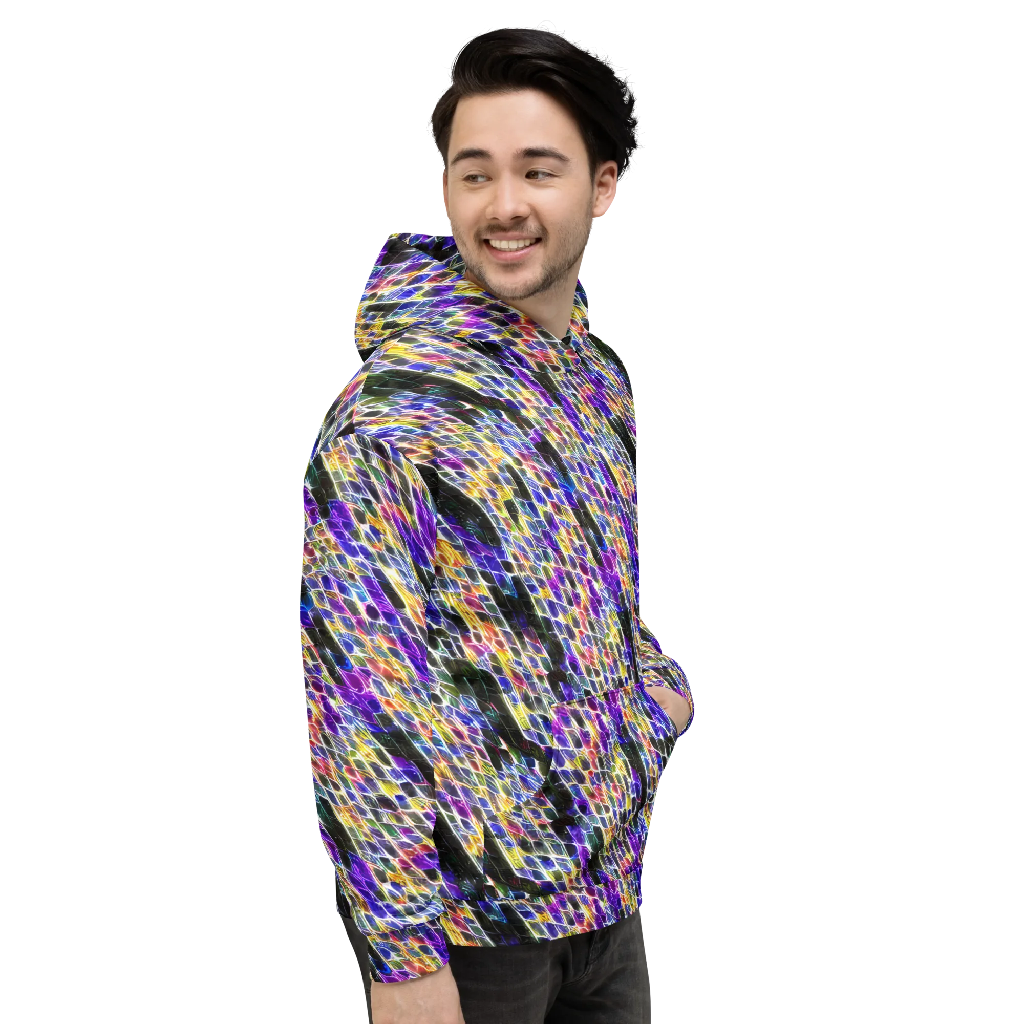 Violet Shatter on Hoodie — Right