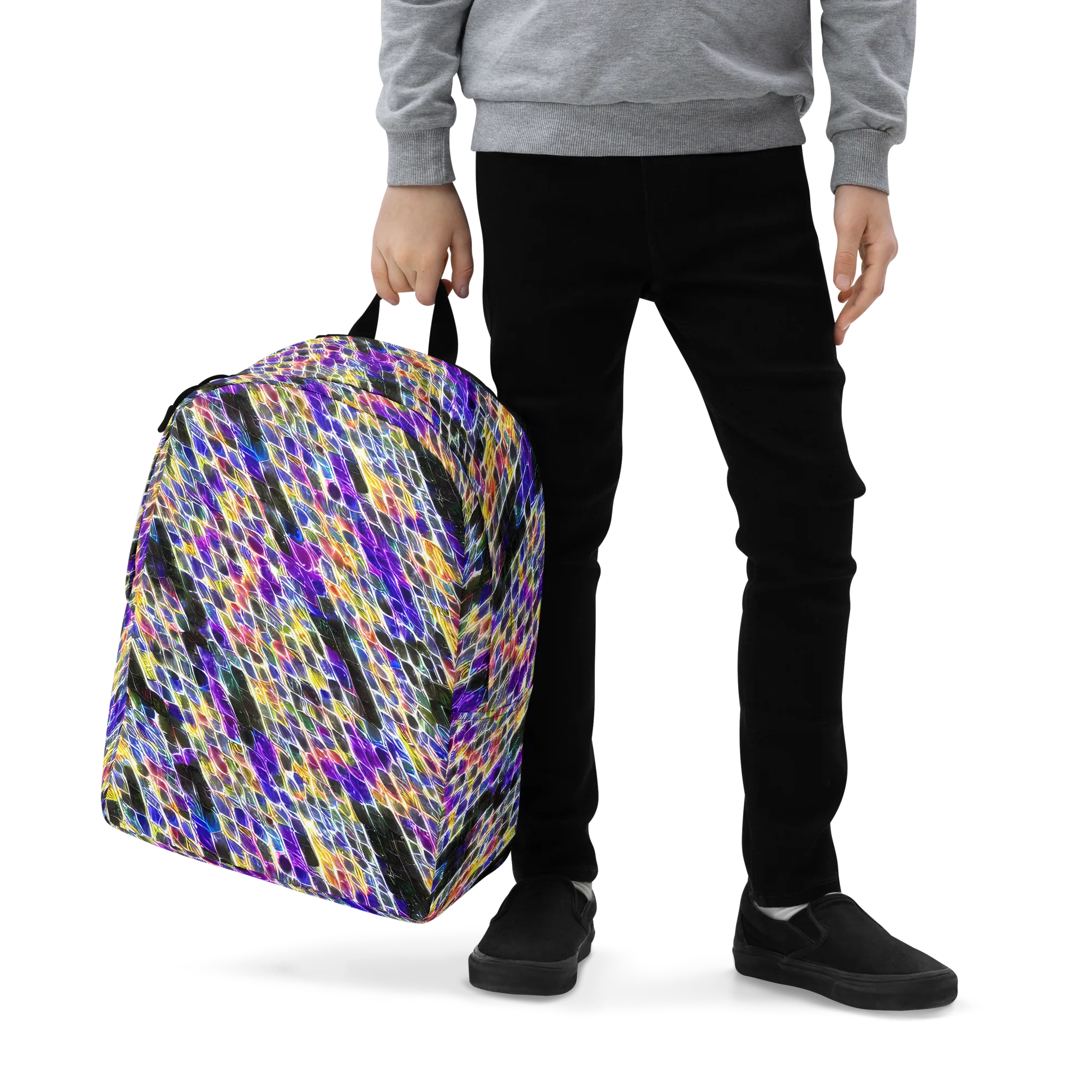 Violet Shatter on Minimalist Backpack — Zoomed-in