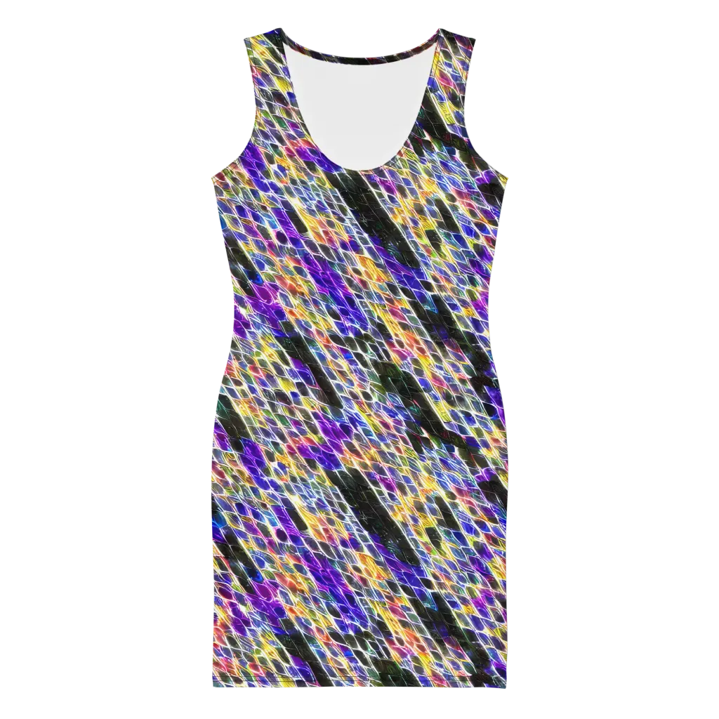 Violet Shatter on Bodycon Dress — Front