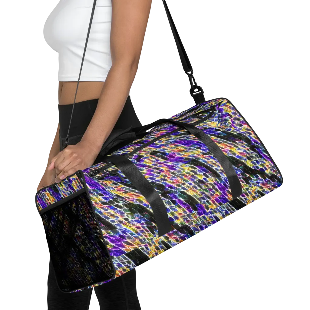 Violet Shatter on Duffle Bag — Front