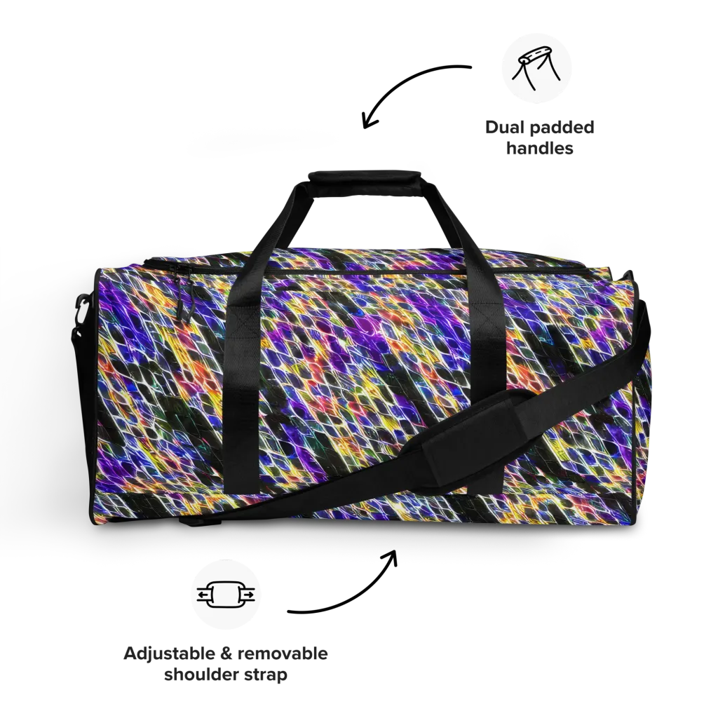 Violet Shatter on Duffle Bag — Front