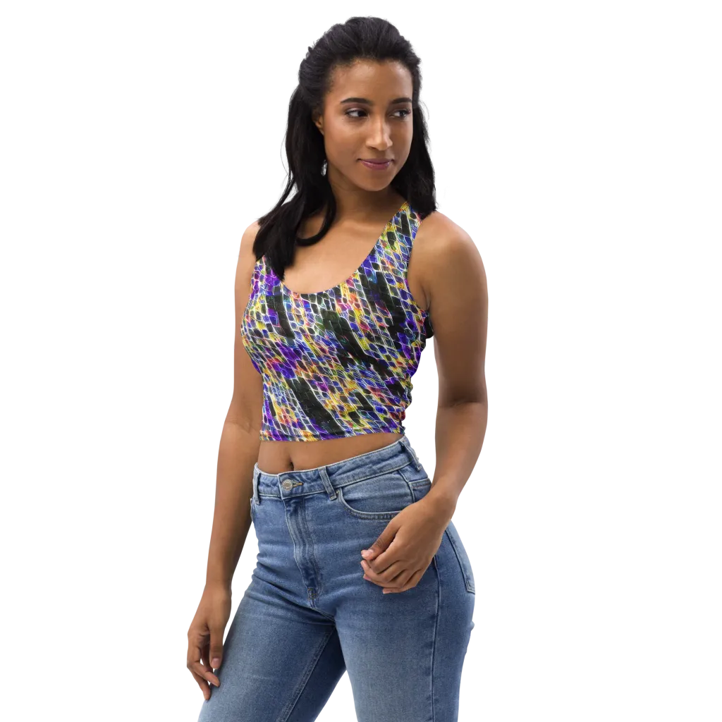 Violet Shatter on Crop Top — Left Front