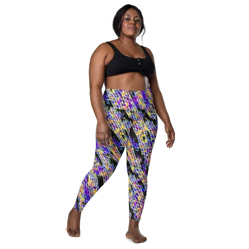 Violet Shatter on Leggings with Pockets — Front