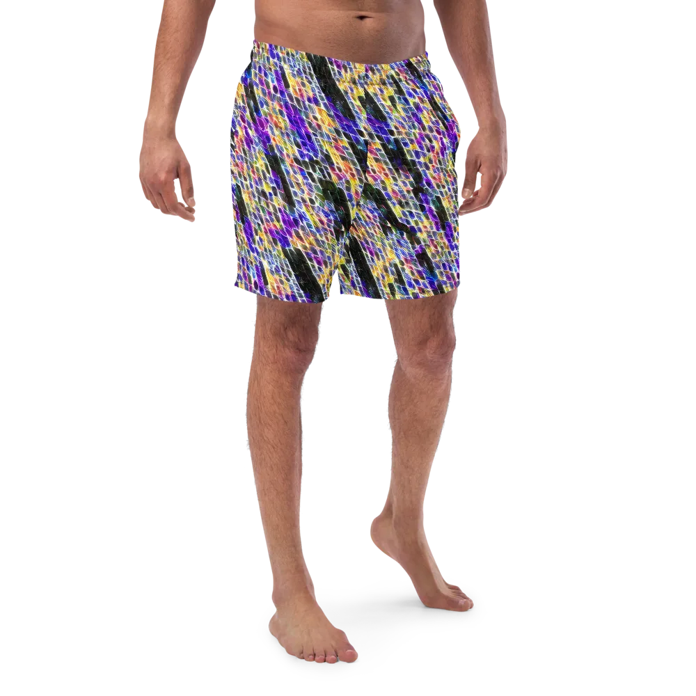 Violet Shatter on Swim Trunks — Front