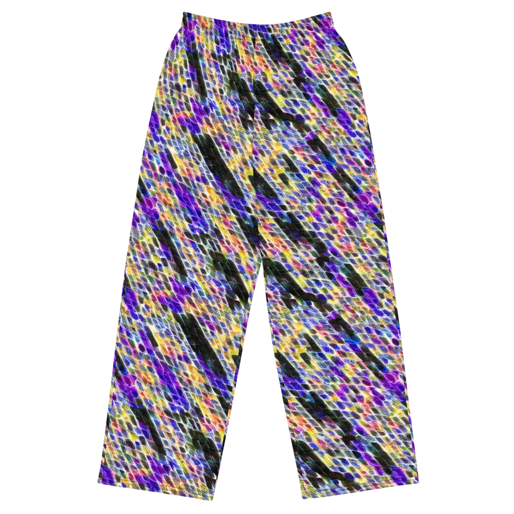 Violet Shatter on Wide-Leg Pants — Front