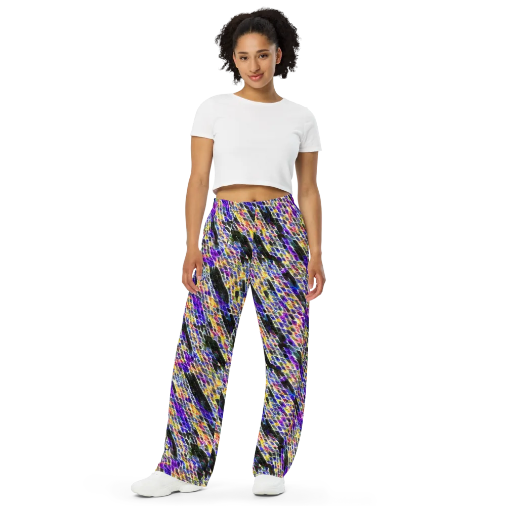 Violet Shatter on Wide-Leg Pants — Front