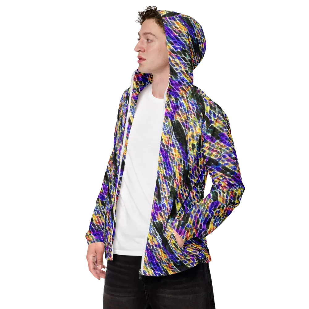 Violet Shatter on Men's Windbreaker — Left Front