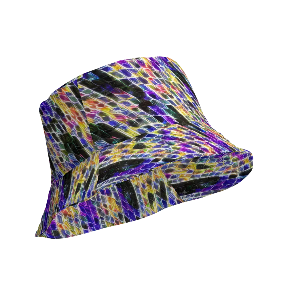Violet Shatter on Reversible Bucket Hat — Product details Outside