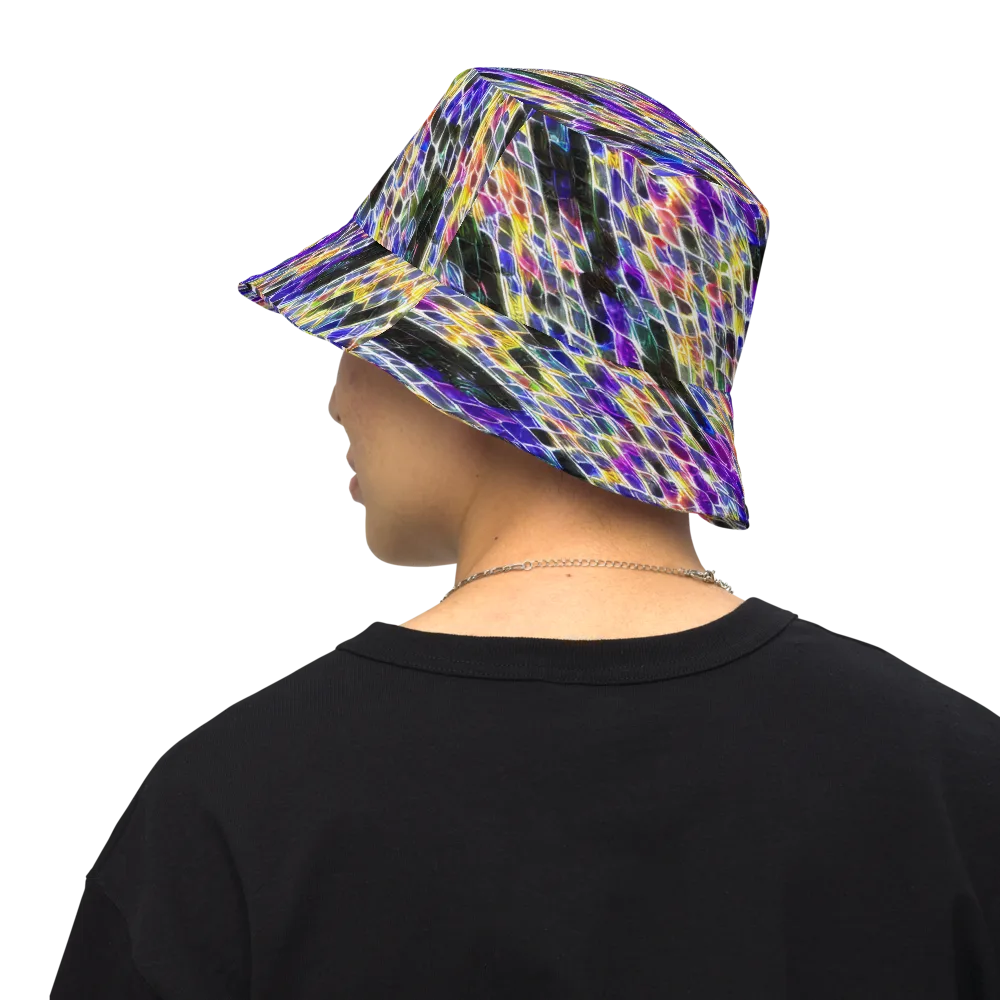 Violet Shatter on Reversible Bucket Hat — Back Inside