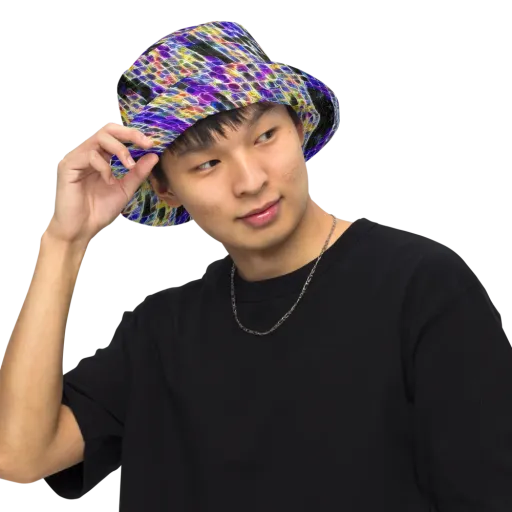 Violet Shatter on a Reversible Bucket Hat