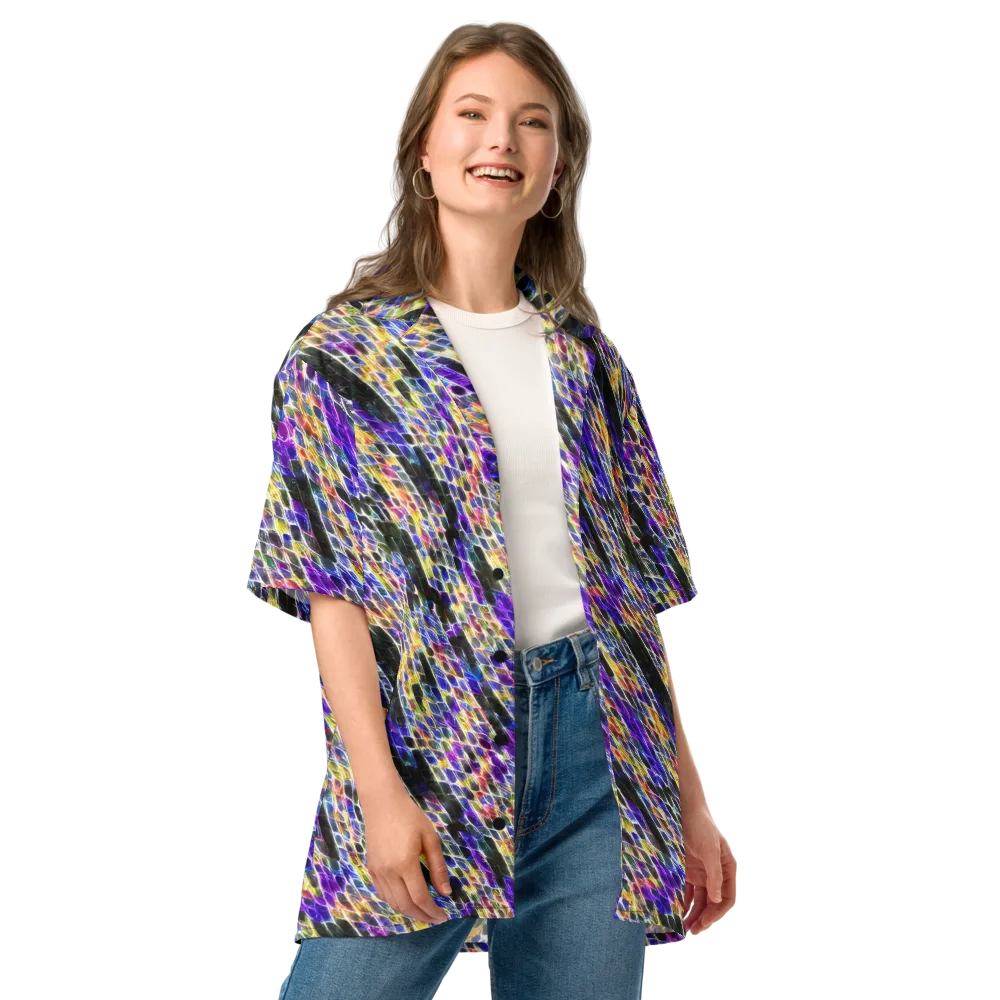 Violet Shatter on Button Shirt — Front