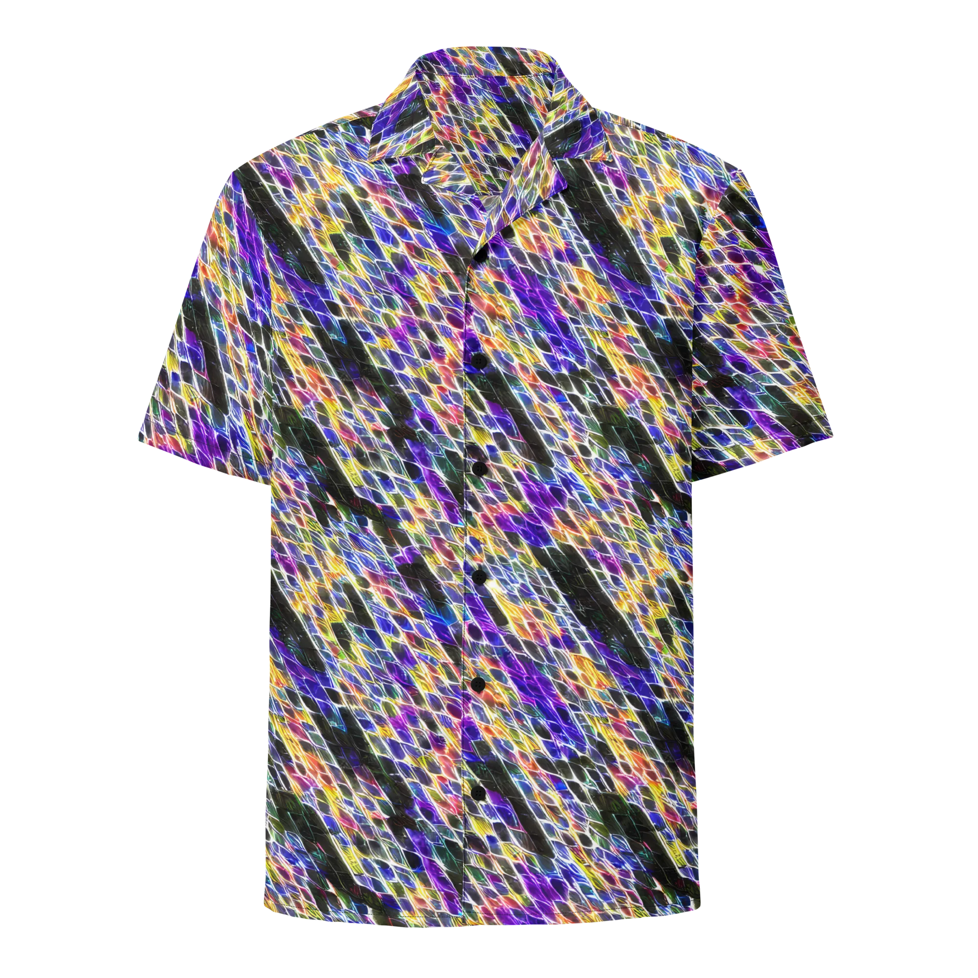 Violet Shatter on Button Shirt — Front