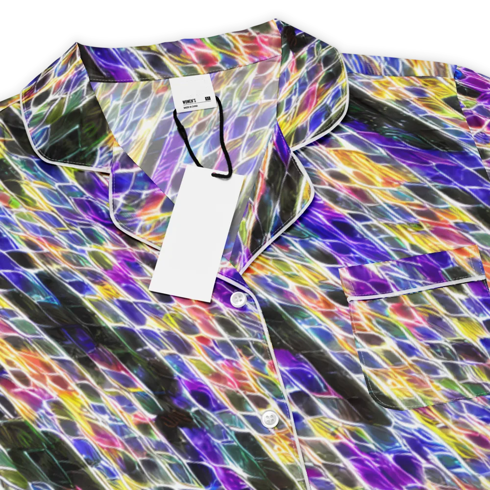 Violet Shatter on Women's Short Sleeve Pajama Top — Product details