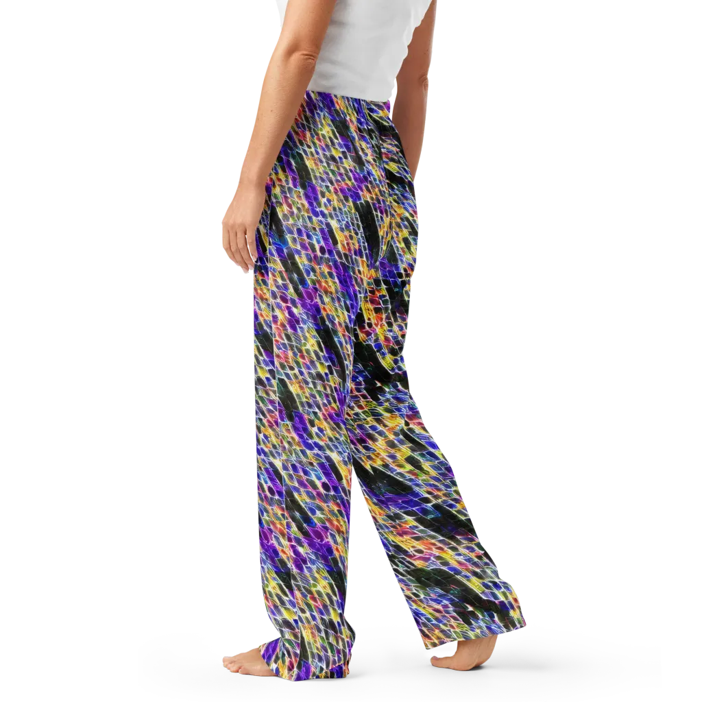 Violet Shatter on Women's Pajama Pants — Left