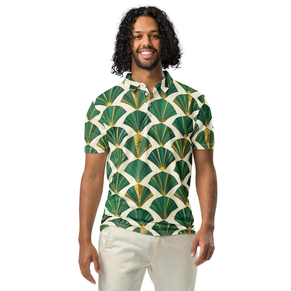 Aurum Éventail on Men's Slim Fit Polo Shirt — Front