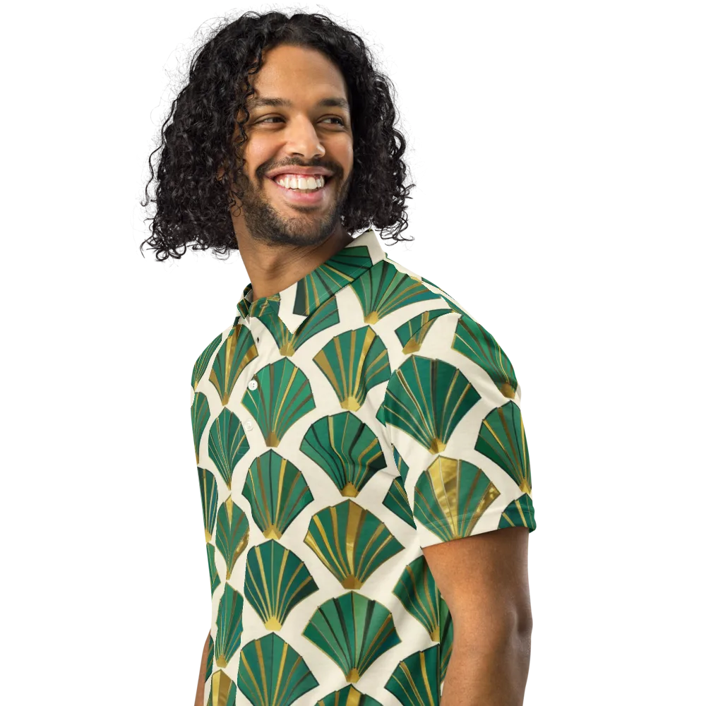 Aurum Éventail on Men's Slim Fit Polo Shirt — Left Front