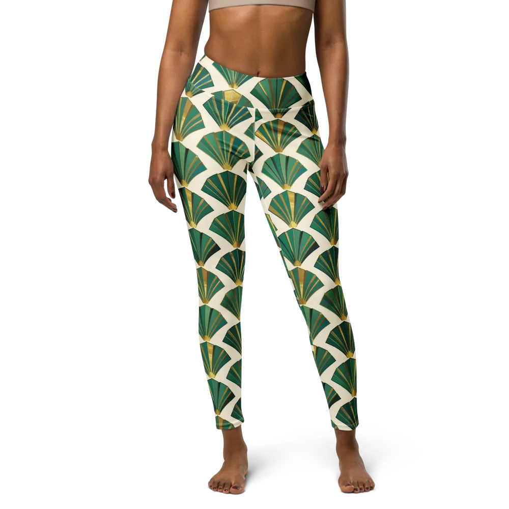 Aurum Éventail on Yoga Leggings — Front