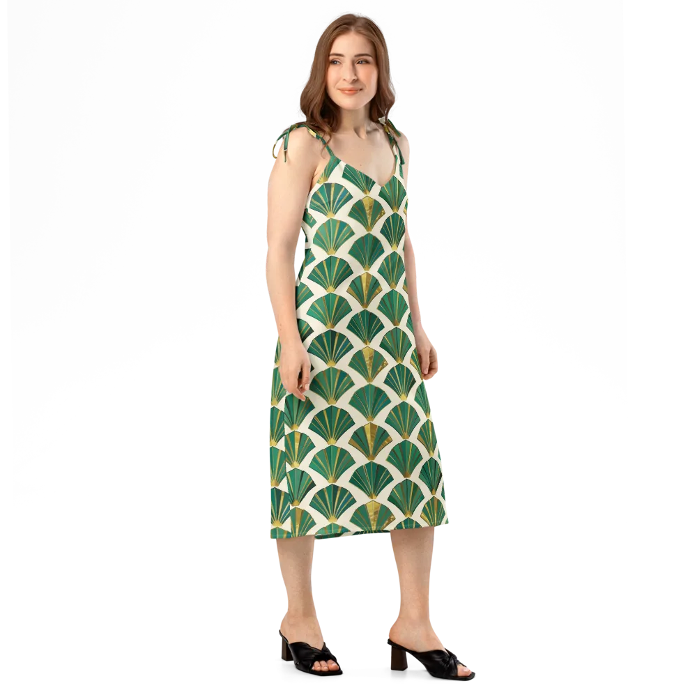 Aurum Éventail on Slip Dress — Right Front