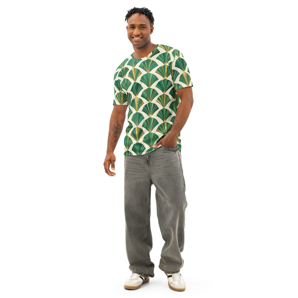 Aurum Éventail on Men's Cotton Crew Neck T-Shirt — Front