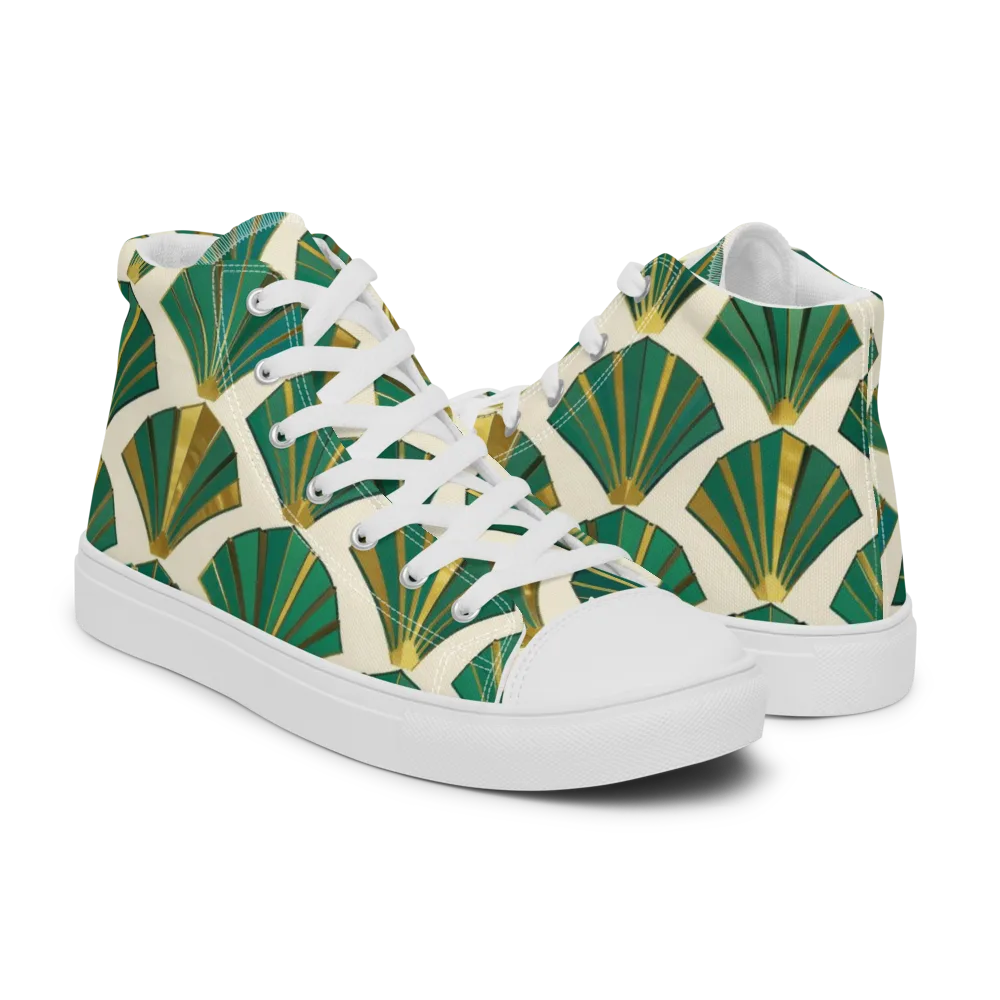Aurum Éventail on Men's High Top Canvas Shoes — Right