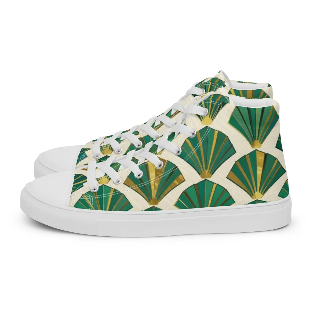 Aurum Éventail on Women's High Top Canvas Shoes — Left