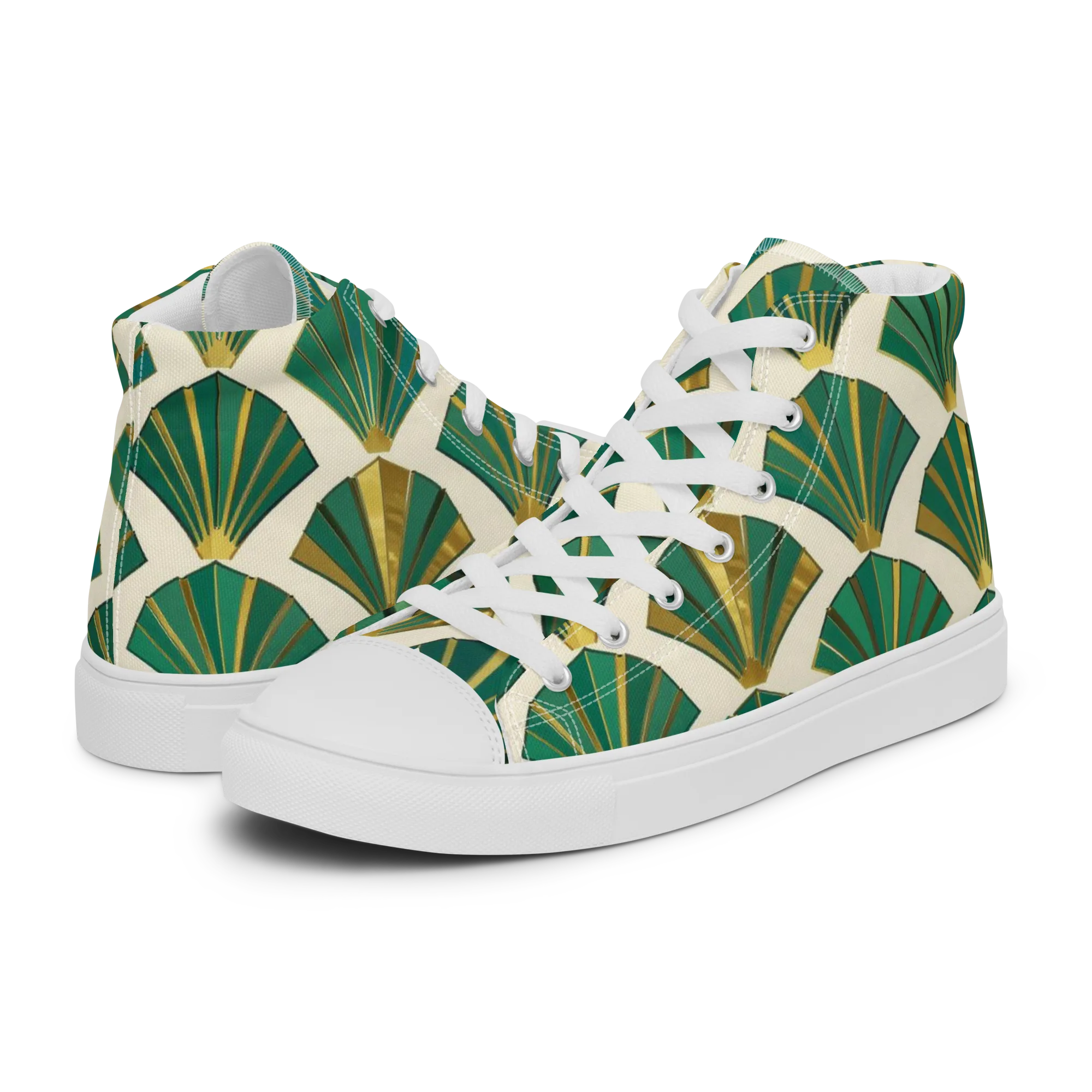 Aurum Éventail on Women's High Top Canvas Shoes — Left
