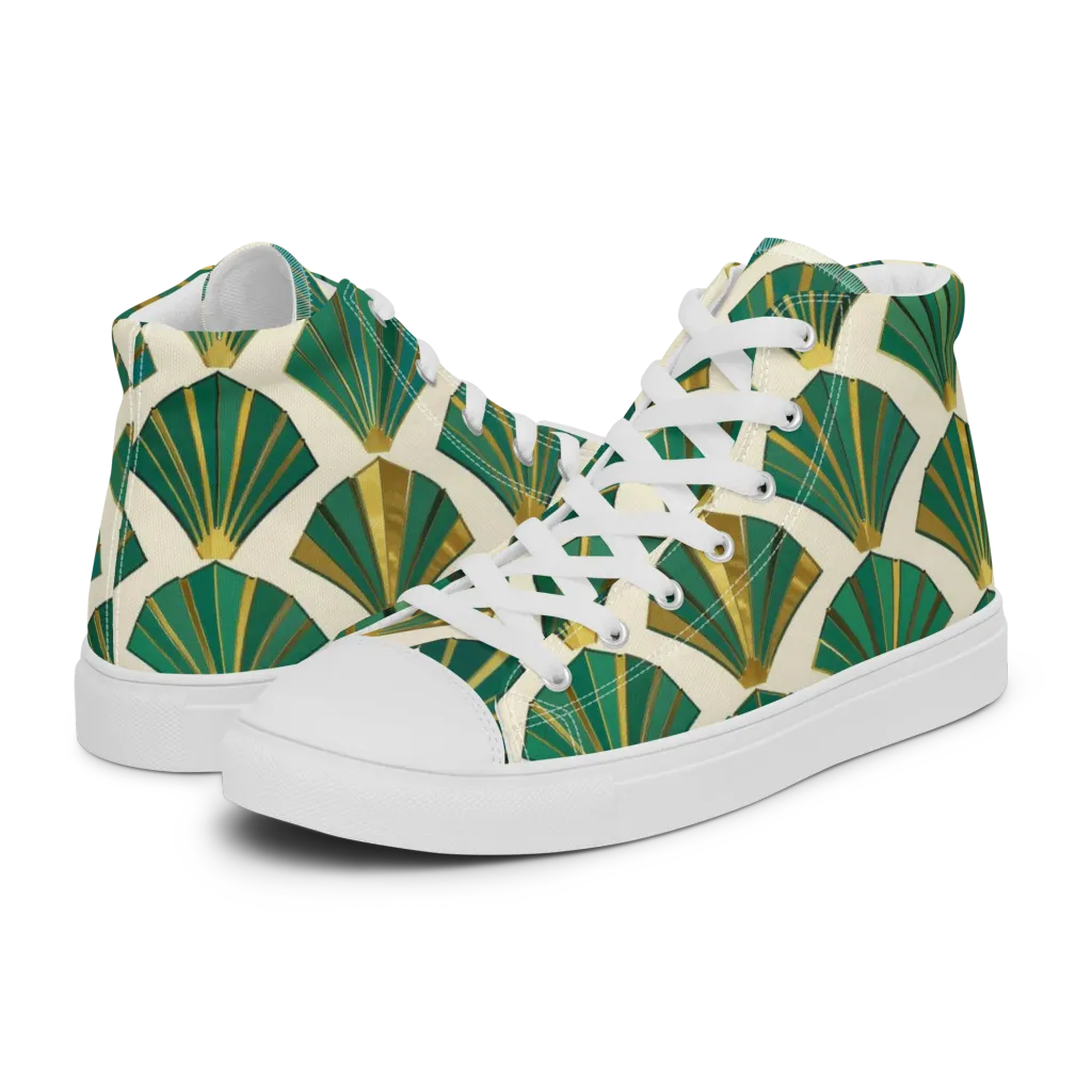 Aurum Éventail on Women's High Top Canvas Shoes — Left