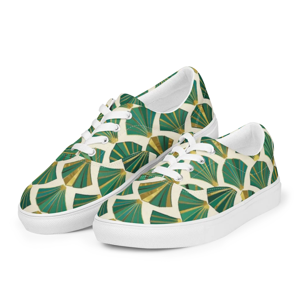 Aurum Éventail on Men's Lace-Up Canvas Shoes — Left Front