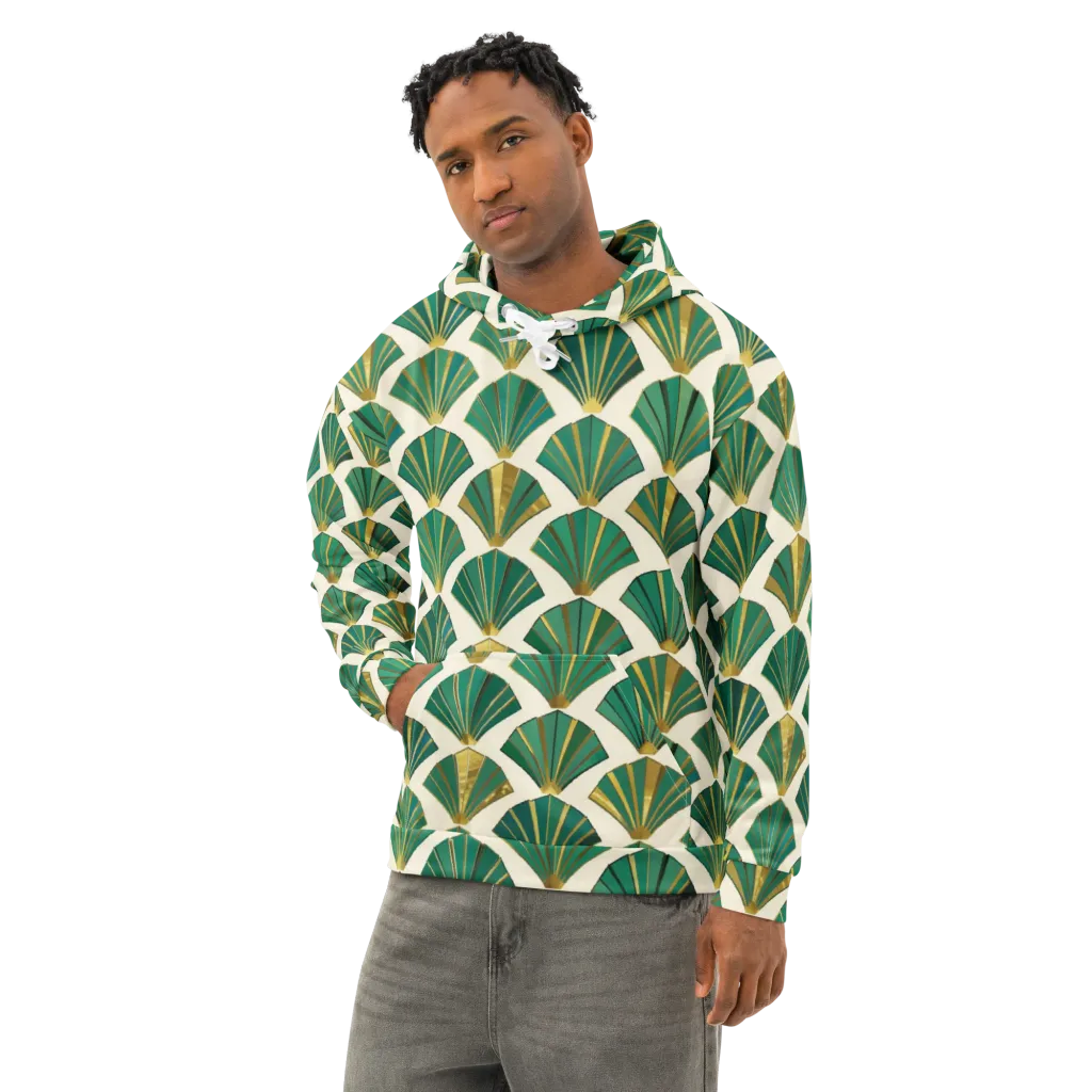 Aurum Éventail on Cotton Hoodie — Left Front