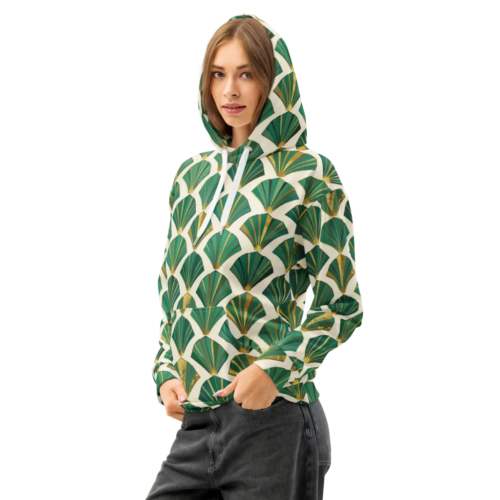 Aurum Éventail on Cotton Hoodie — Left Front
