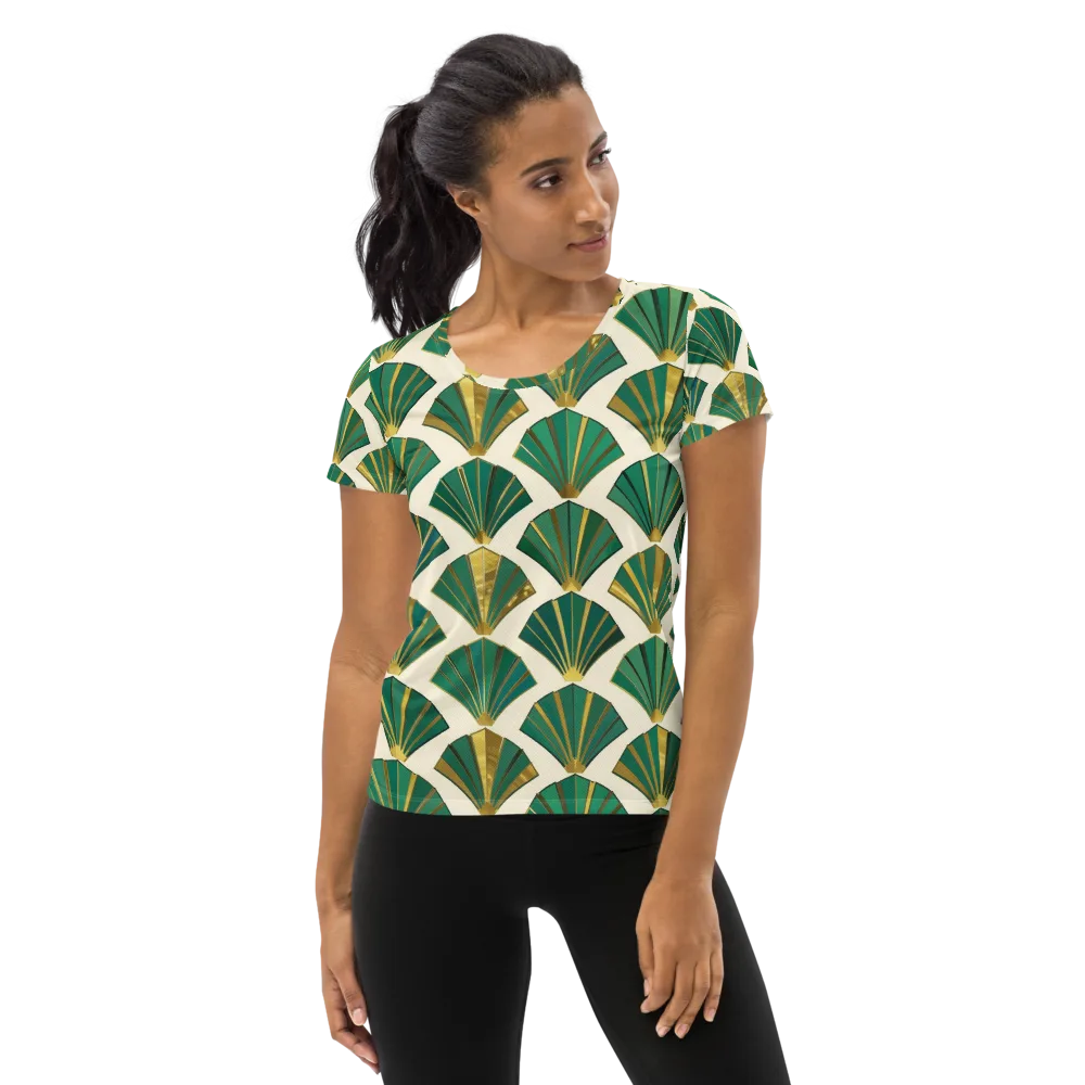 Aurum Éventail on Women's Athletic T-Shirt — Front