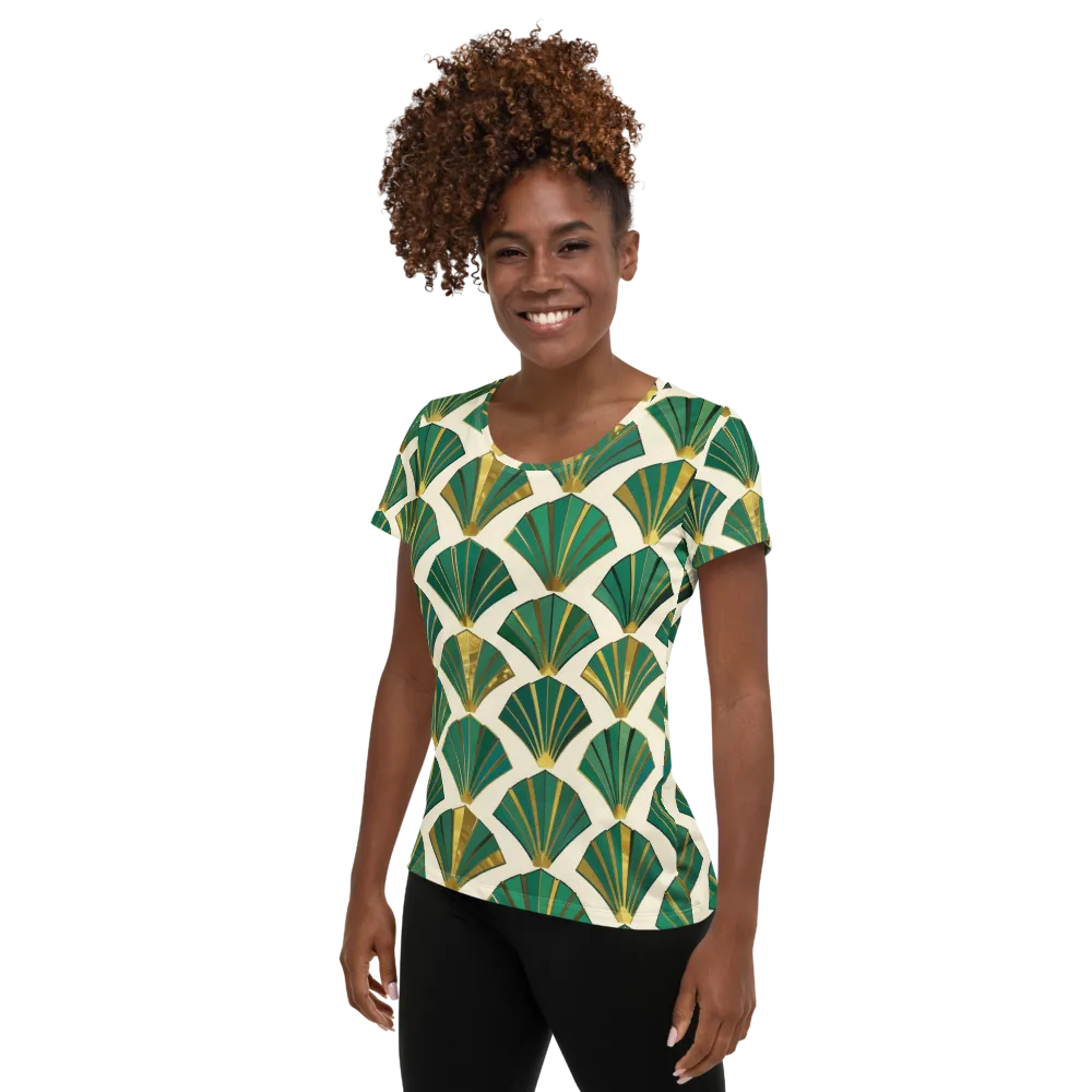 Aurum Éventail on Women's Athletic T-Shirt — Left
