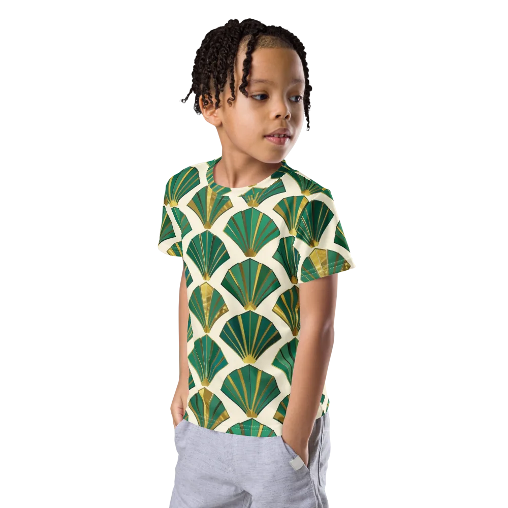 Aurum Éventail on Kids Crew Neck T-Shirt — Left Front