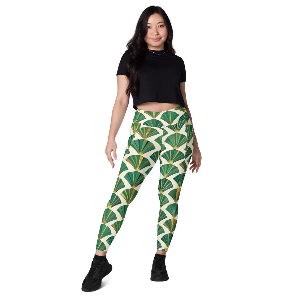 Aurum Éventail on Leggings with Pockets — Front