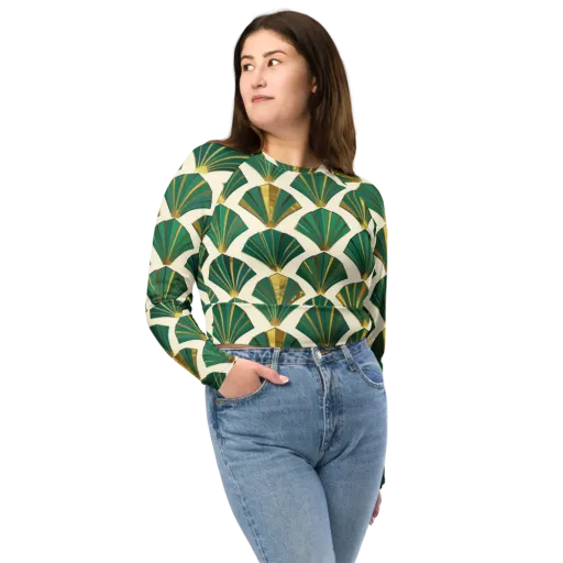 Aurum Éventail on a Long Sleeve Crop Top