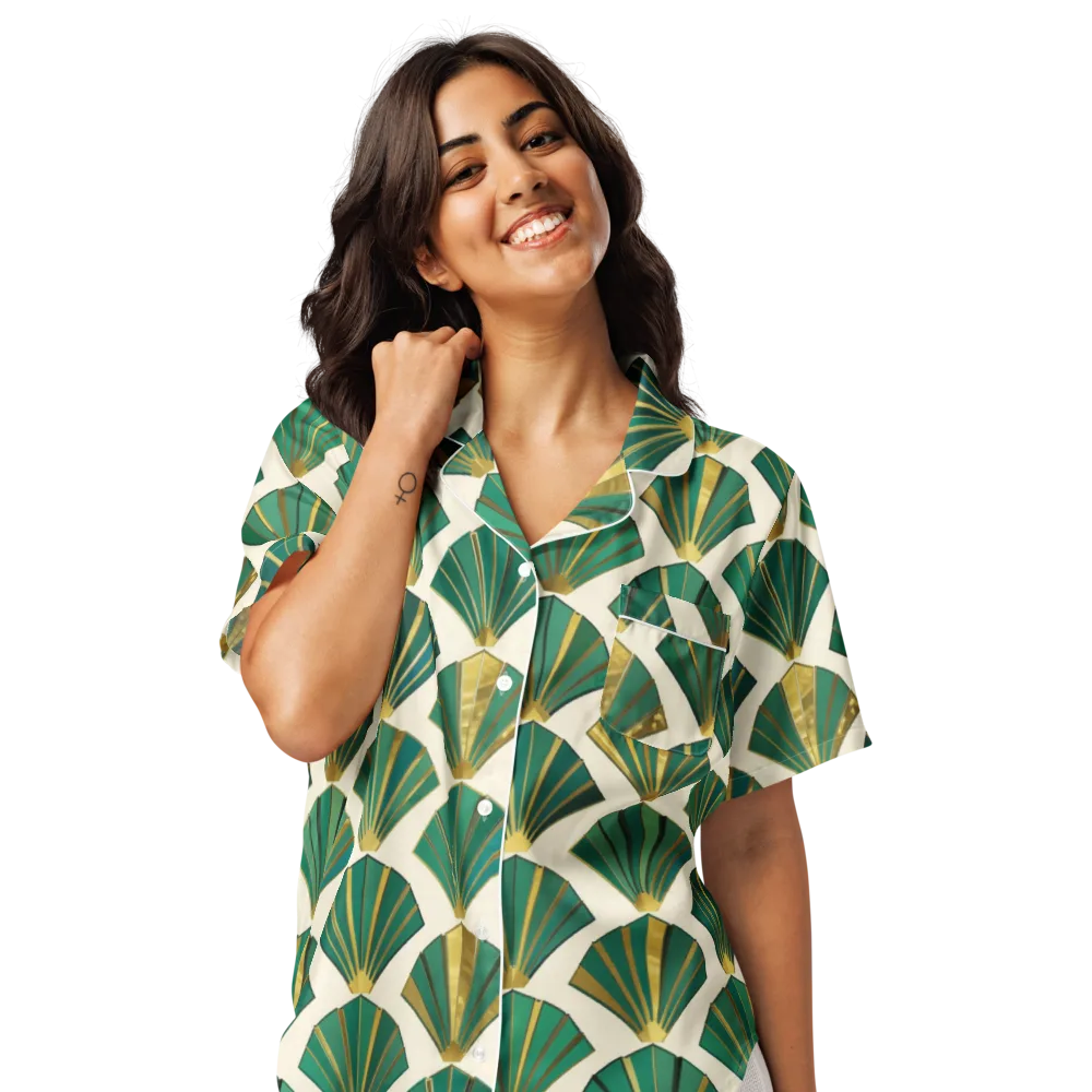 Aurum Éventail on Women's Short Sleeve Pajama Top — Front
