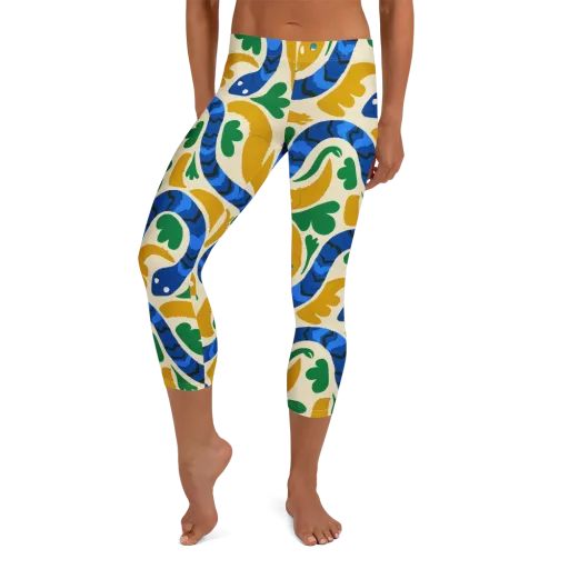 Saffron Serpent Garden on a Capri Leggings