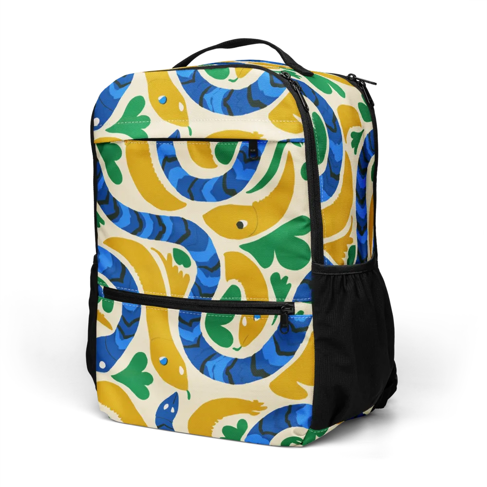 Saffron Serpent Garden on Utility Backpack — Left Front