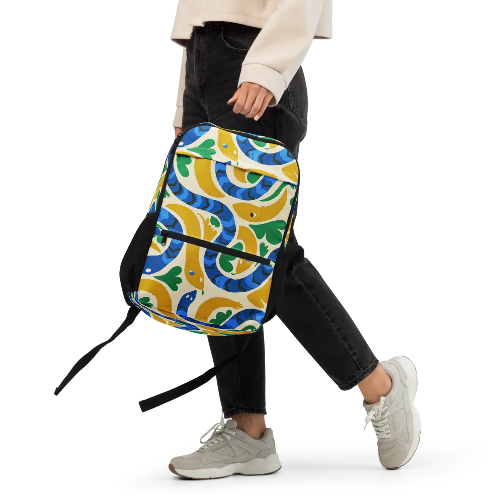 Saffron Serpent Garden on Utility Backpack — Front