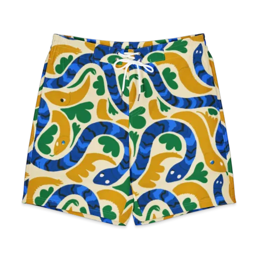 Saffron Serpent Garden on a Men's Board Shorts