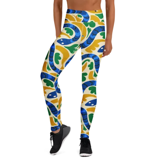 Saffron Serpent Garden on a Yoga Leggings