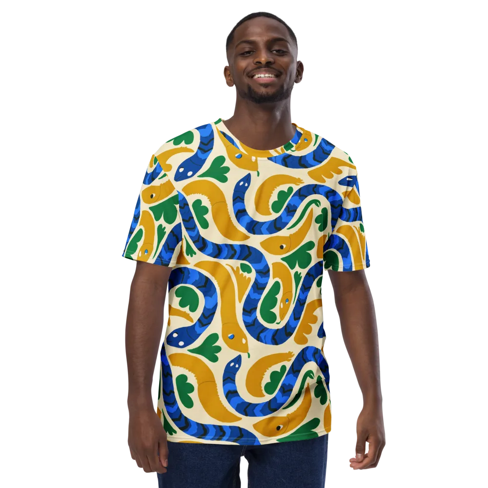 Saffron Serpent Garden on Men's Crew Neck T-Shirt — Front