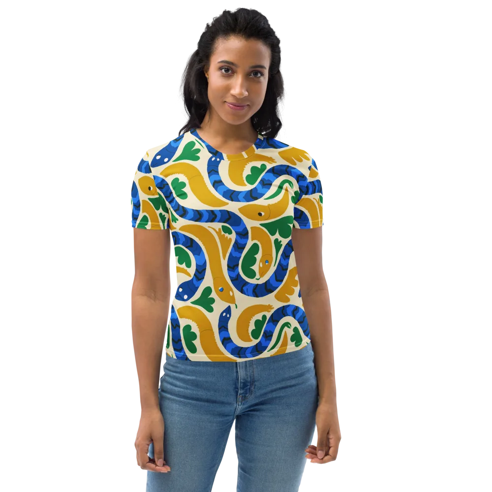 Saffron Serpent Garden on Women's Crew Neck T-Shirt — Front