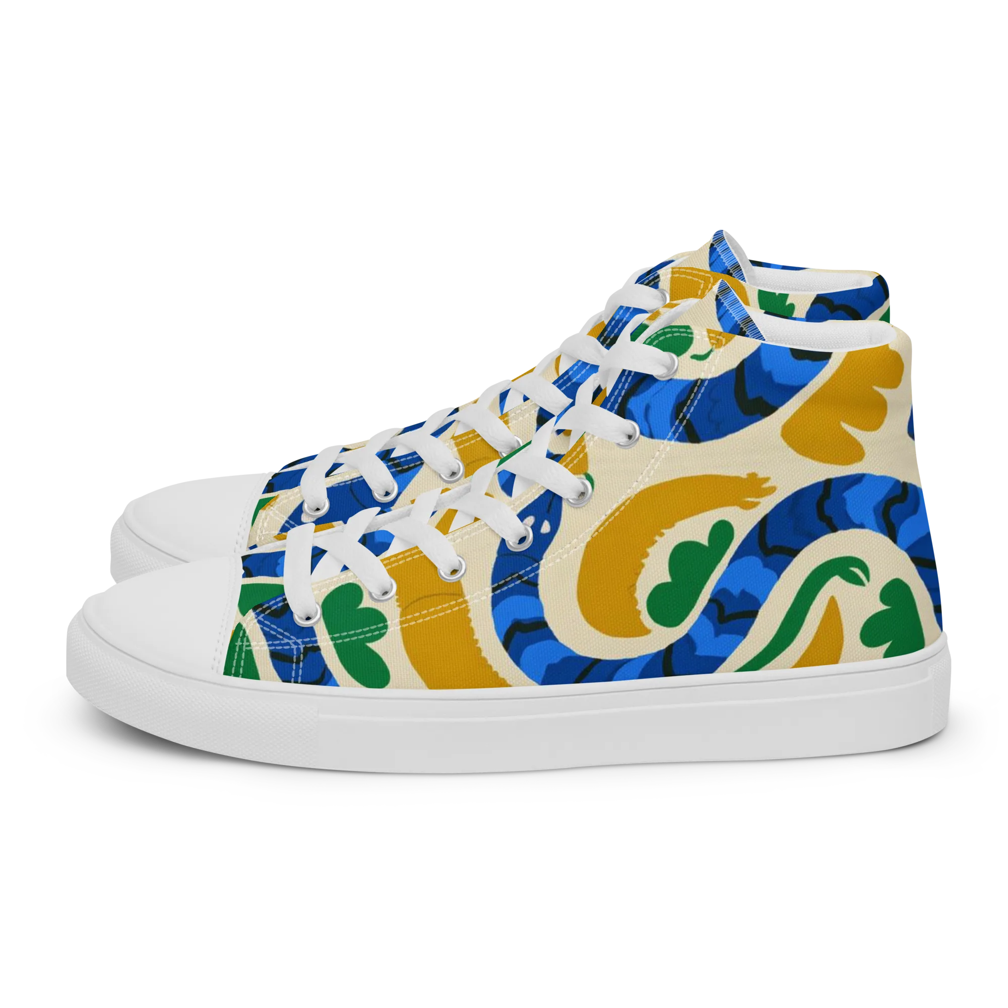 Saffron Serpent Garden on Women's High Top Canvas Shoes — Left